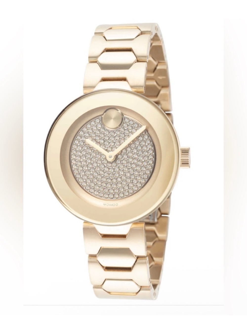 Movado Women's Gold-Tone Pavé Dial Bracelet Watch